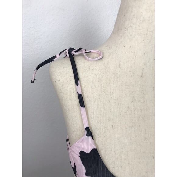 Shein Swim Multicolor Print Ribbed Bandeau Bikini Set Swimwear - Picture 7 of 10